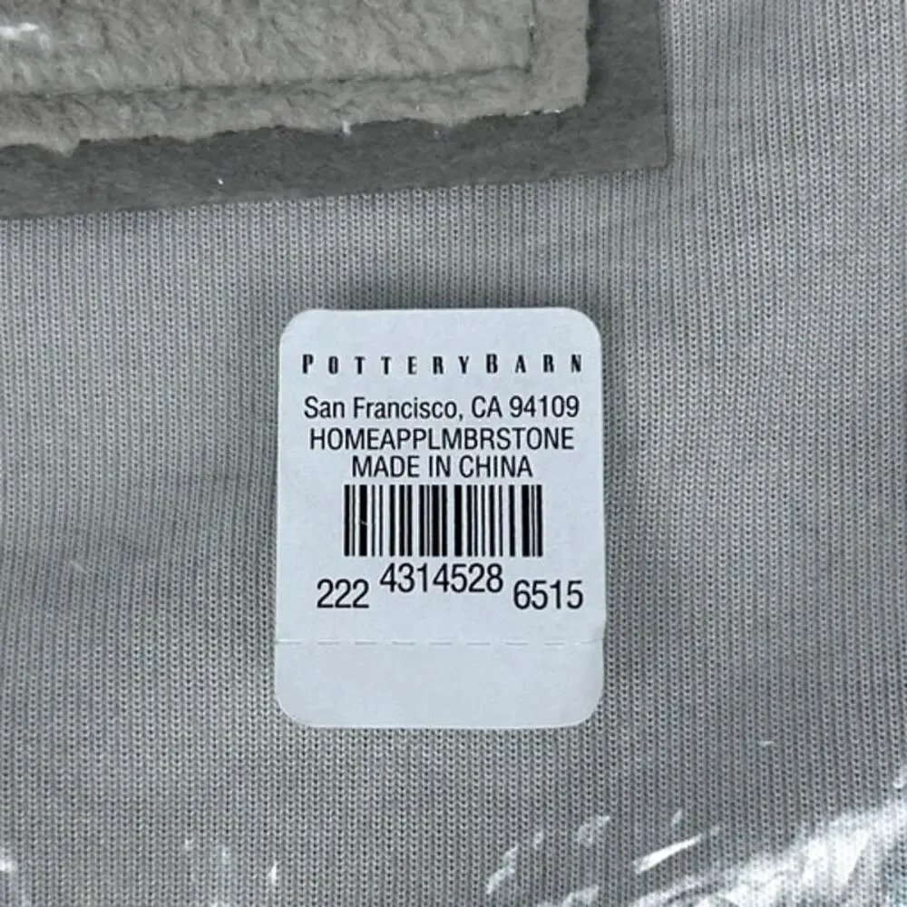 Pottery Barn New Home Grey Stone Applique Lumbar Large Pillow 16 x 26